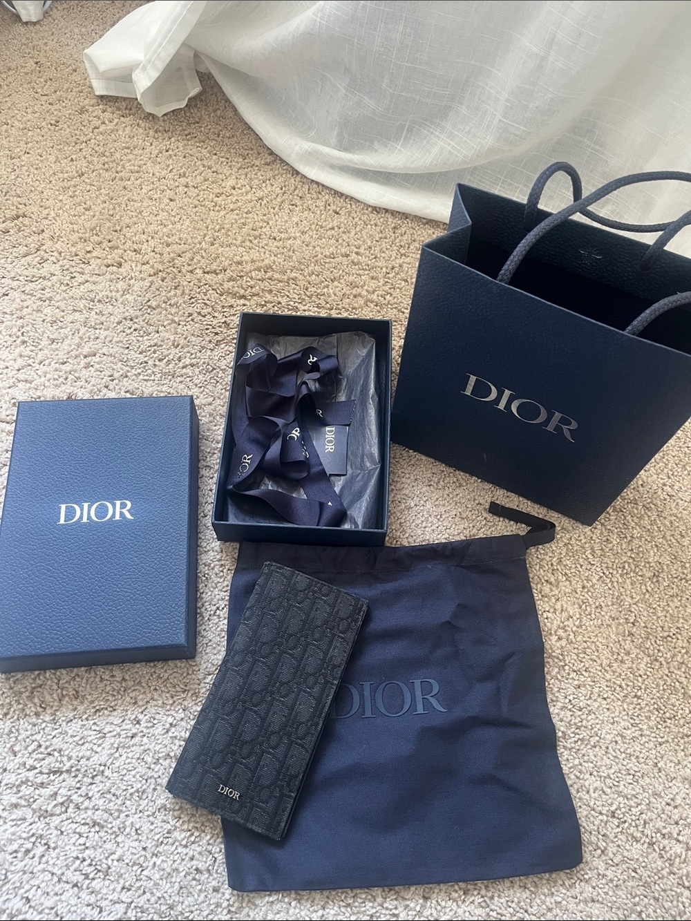 Dior black Oblique Long Wallet with Dust Bag